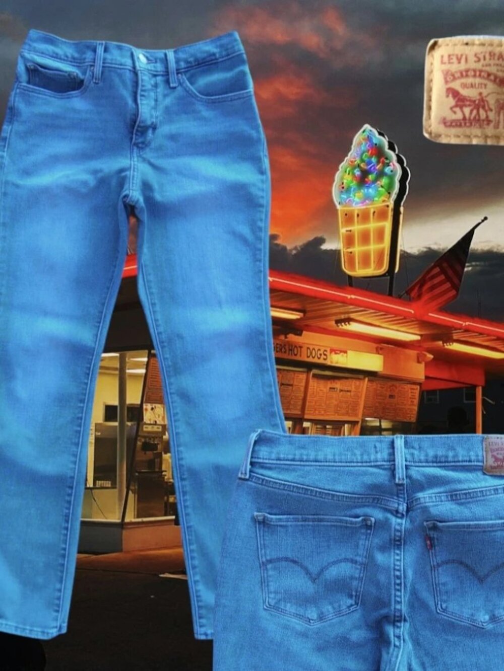 Levis 315 Shaping Bootcut Jeans Womens 30x32 (Fit W29xL30) Blue Mid Rise Stretch